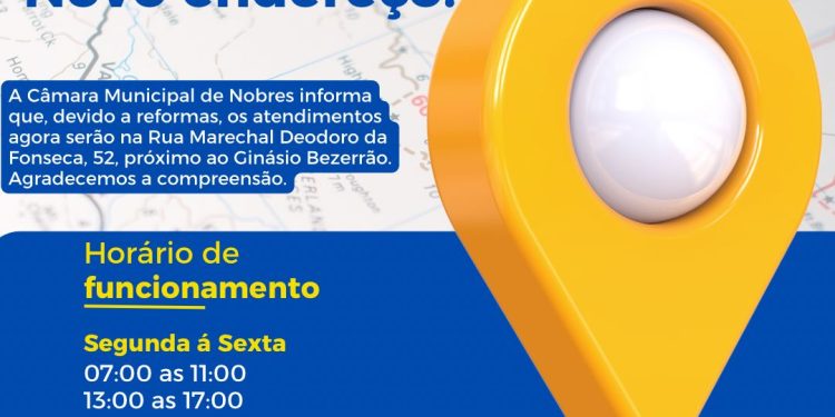 Câmara Municipal de Nobres – Endereço Provisório